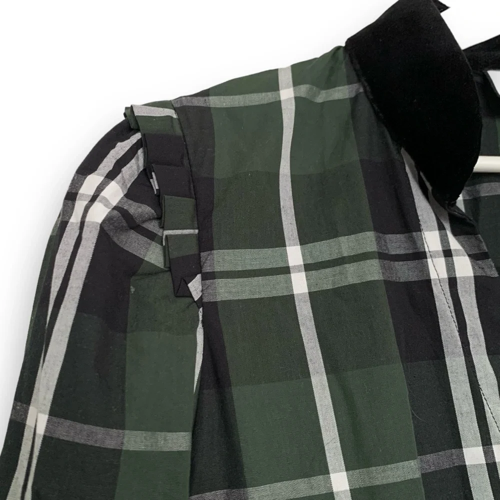 Elegant Green Plaid Dress - Picture 7 of 16